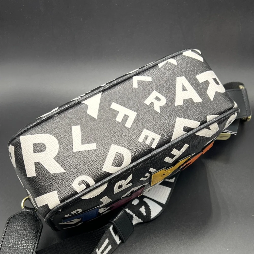 Karl Lagerfeld Black Crossbody Bag  Camera Bag with Multicolor Letters NEW - Picture 8 of 13